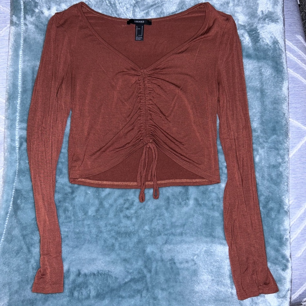 Forever 21 // Burnt Orange Long Sleeve Crop Top